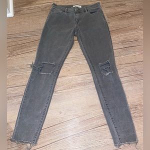 Gray ripped skinny jeans